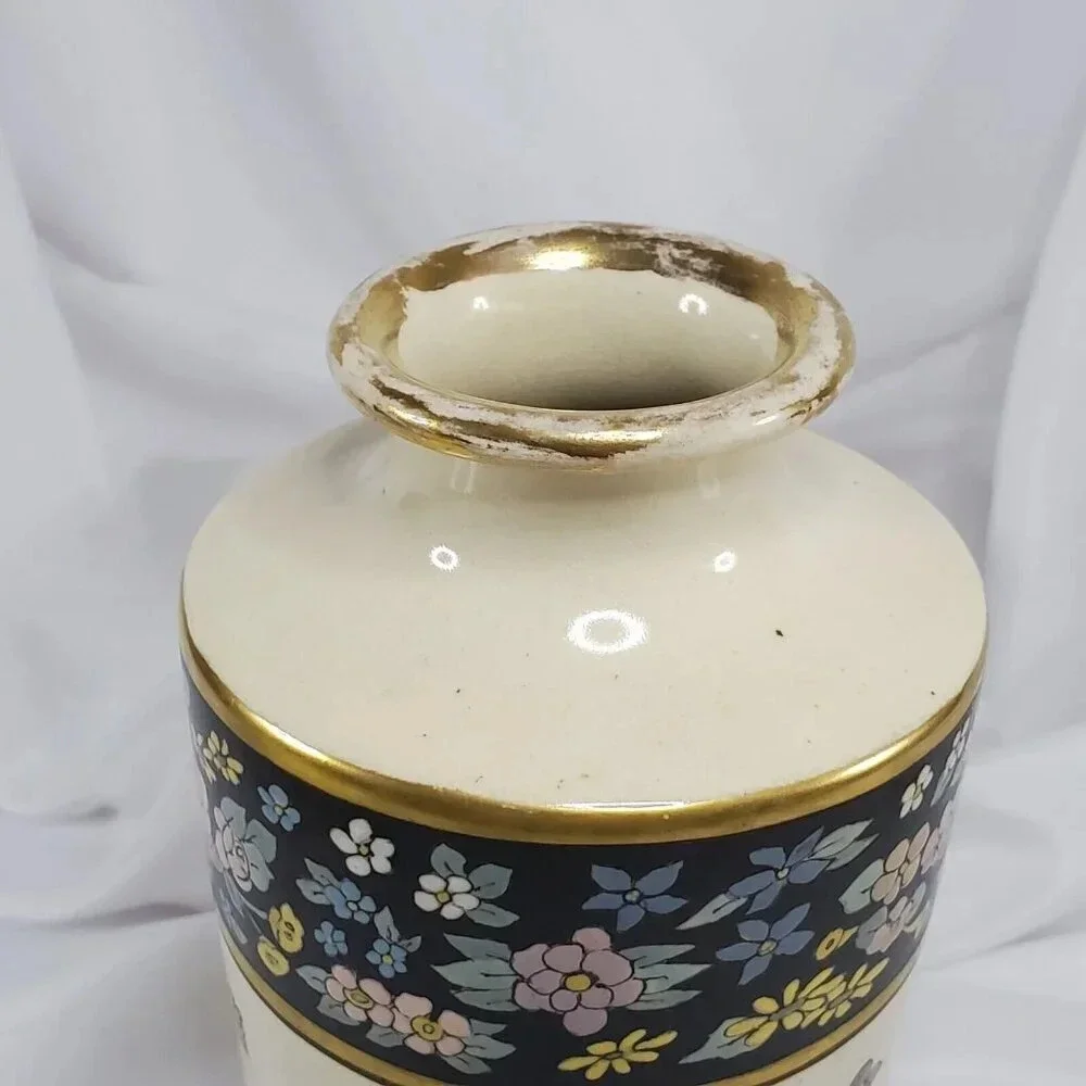 Antique J.H. Stouffer Hand Painted Floral  Vase Art Nouveau 8.5